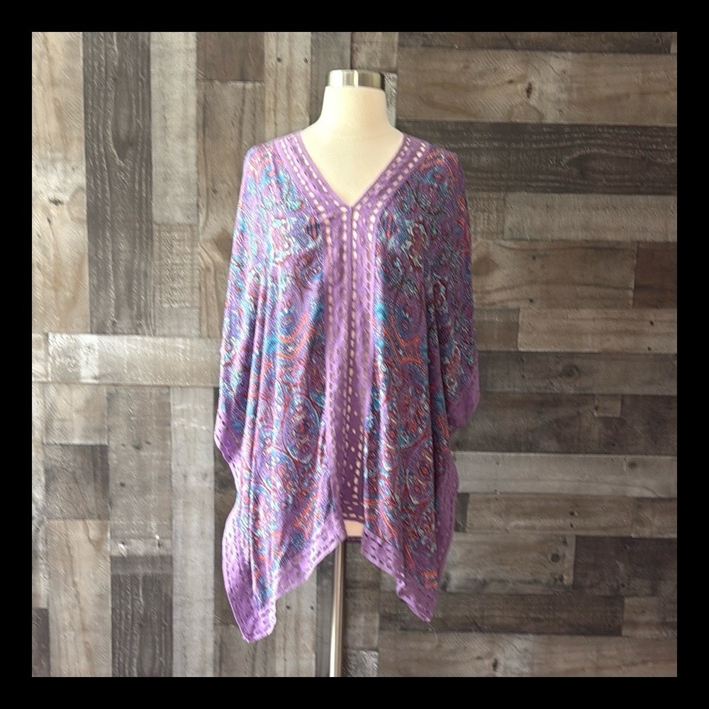 Liz Lange paisley swim coverup OS boho chic tropical beach island girl summer